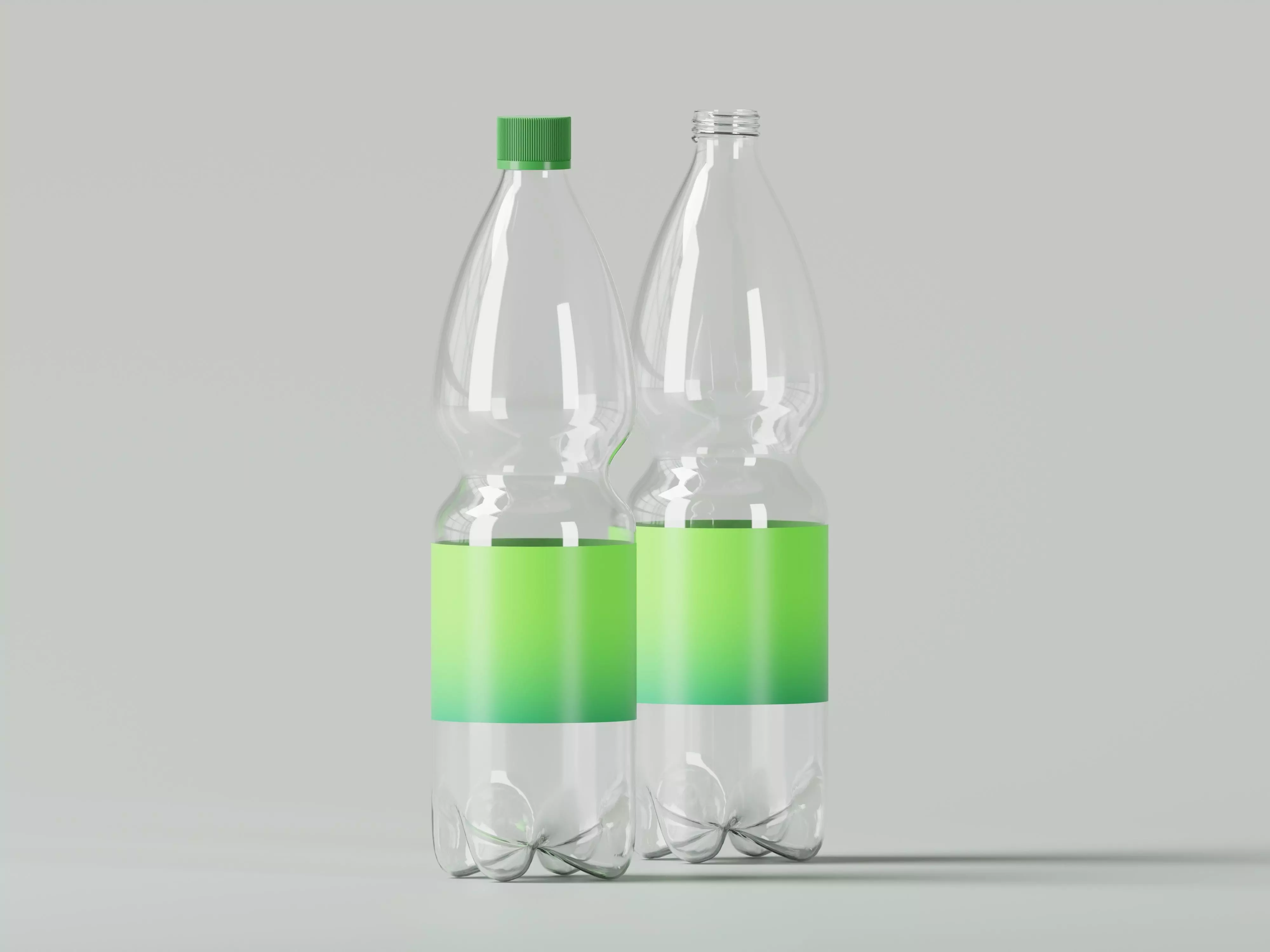 Transparent Drinking Water Bottle 3D Model Low-poly 3D model_0