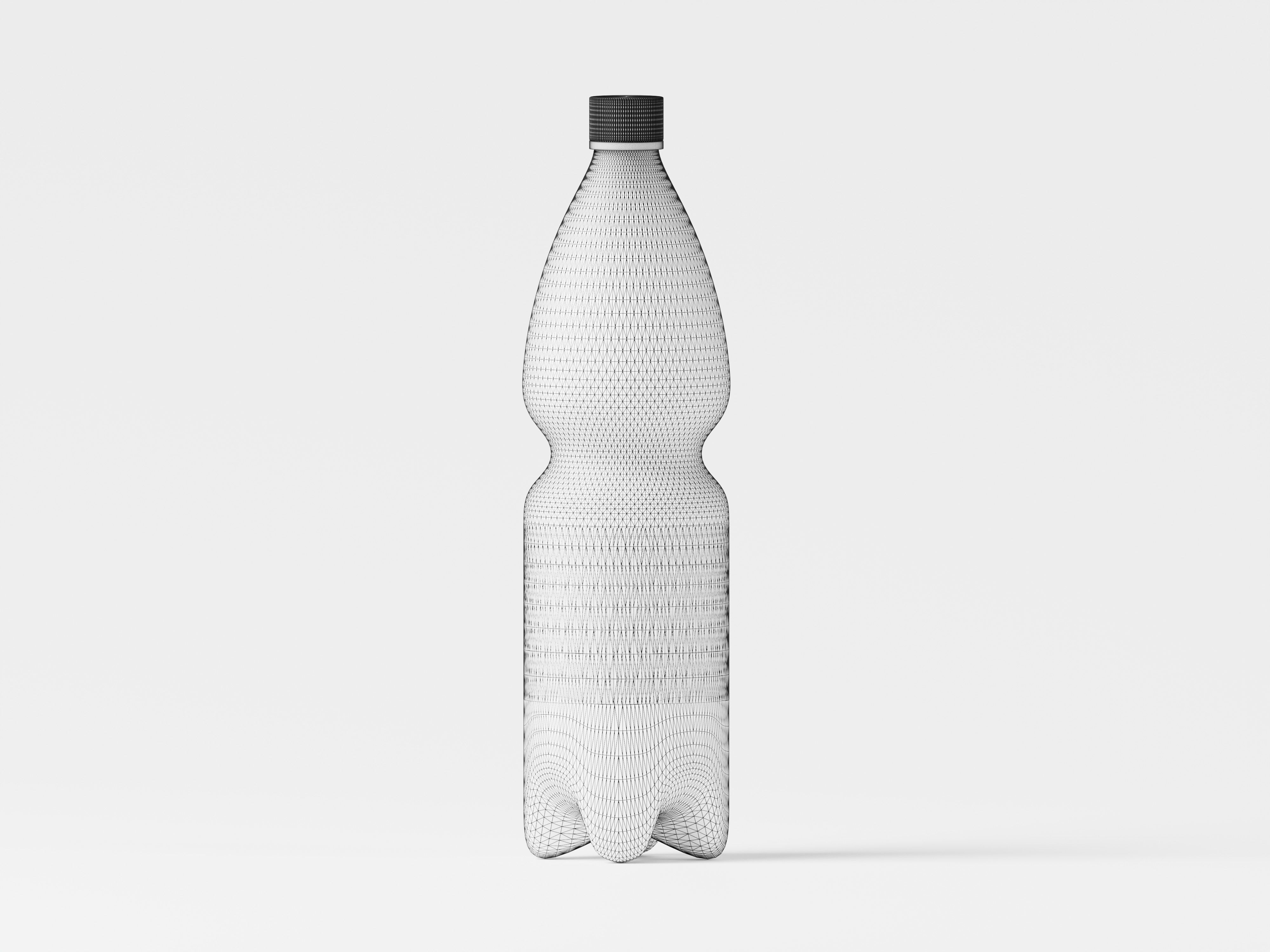 Transparent Drinking Water Bottle 3D Model Low-poly 3D model_2