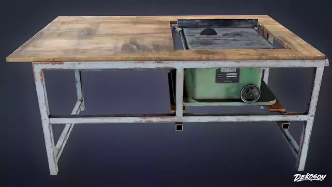 INDUSTRIAL - Work Bench Saw 01 - LOW POLY AND NANITE