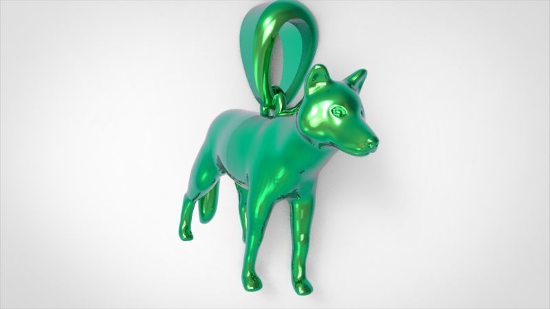Wolf pendant 3D print model_14