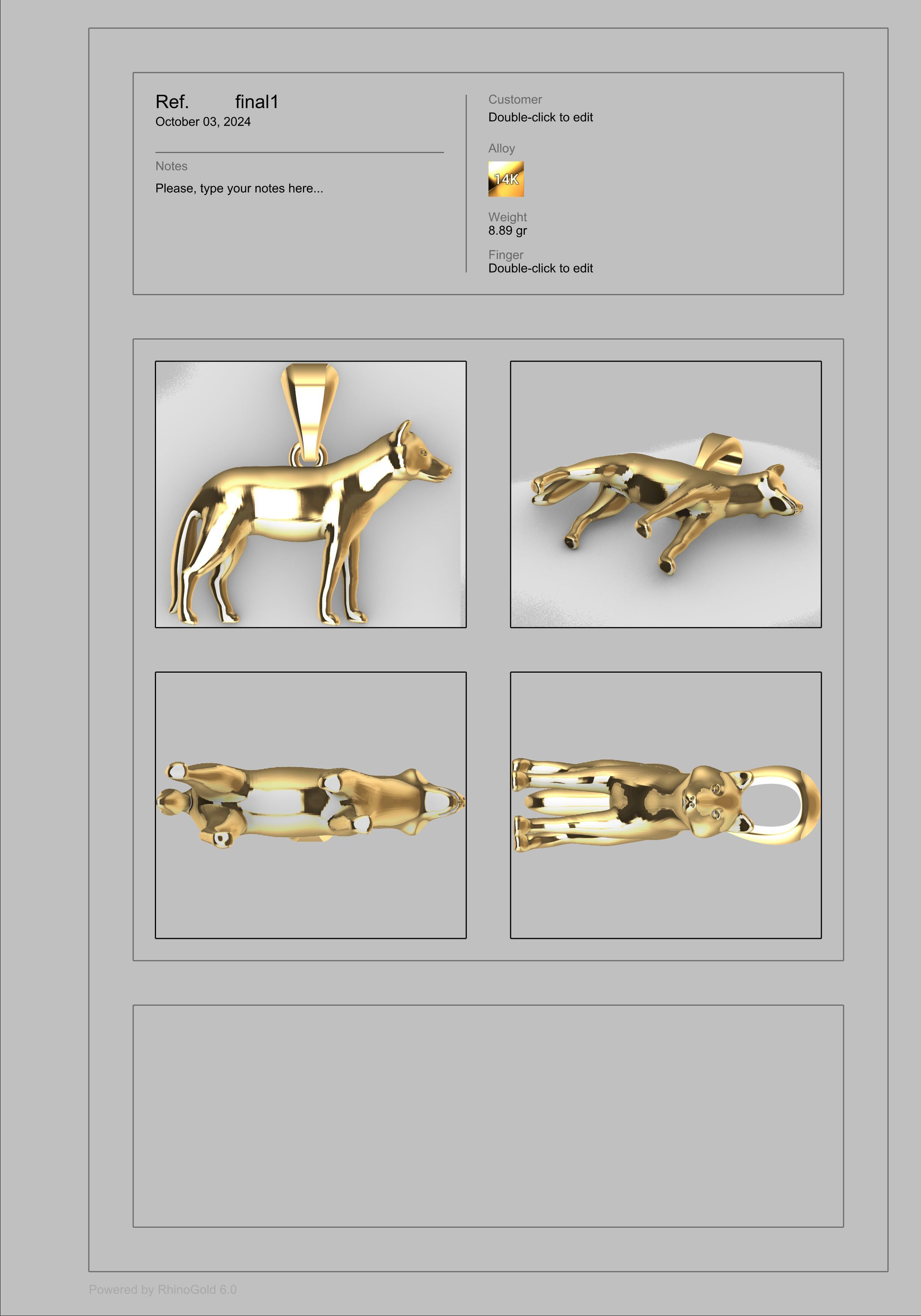 Wolf pendant 3D print model_17