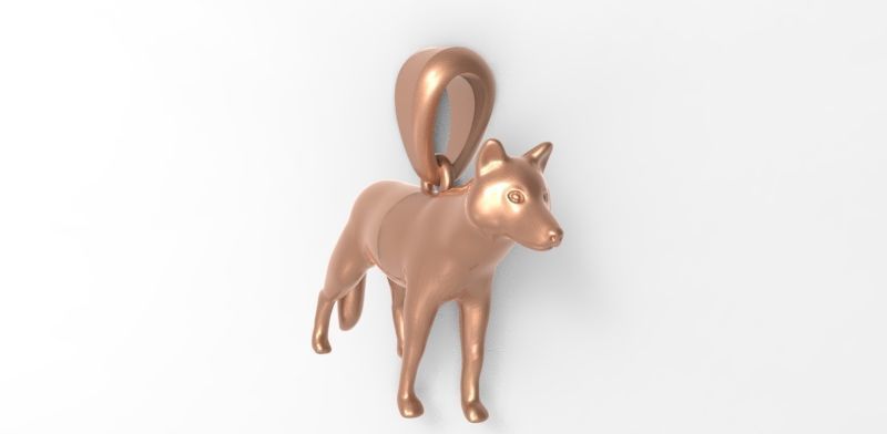 Wolf pendant 3D print model_3