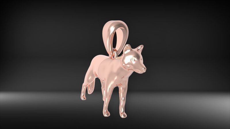 Wolf pendant 3D print model_10