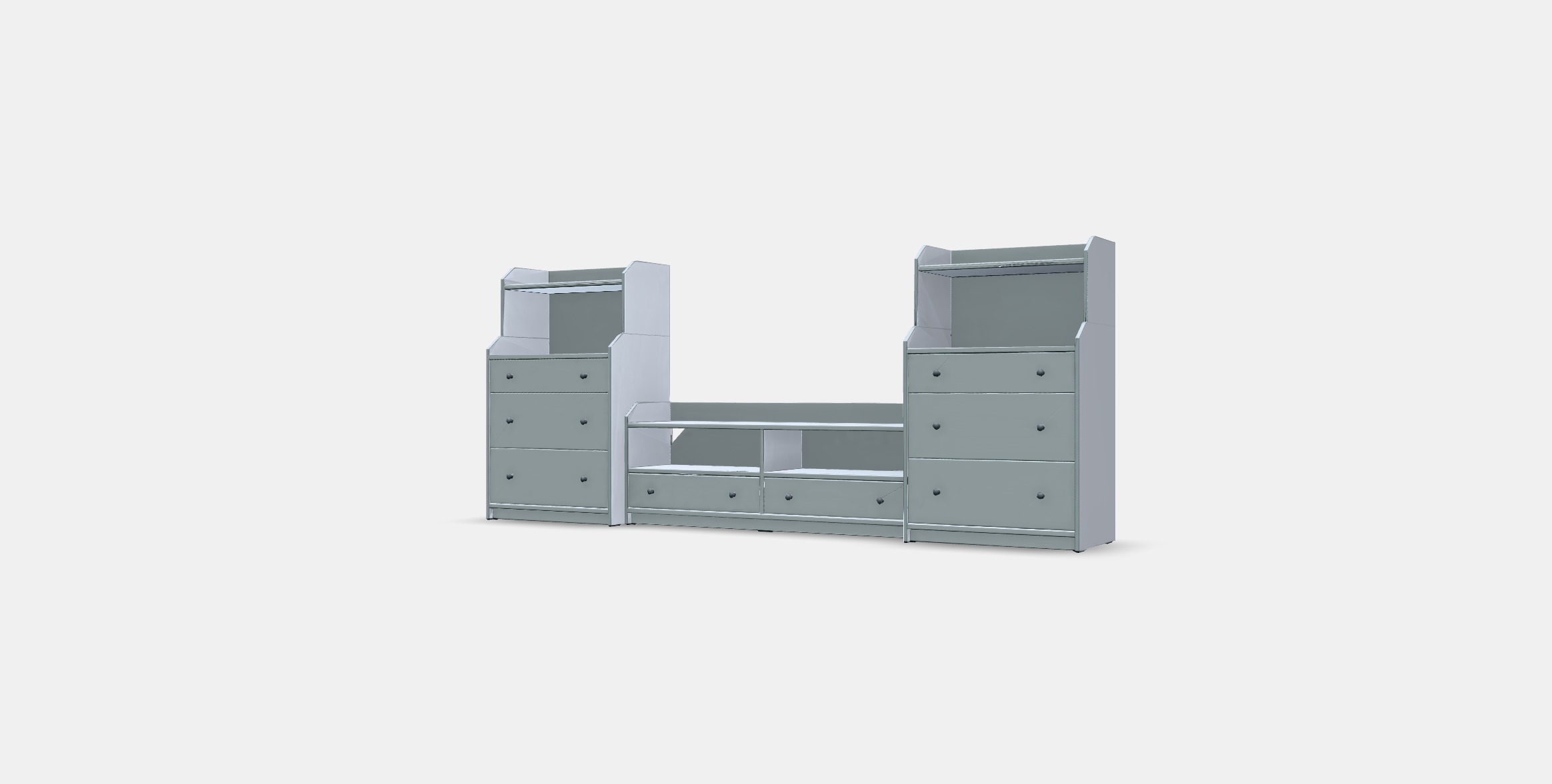 HAUGA TV-storage combination 3 Low-poly 3D model_12
