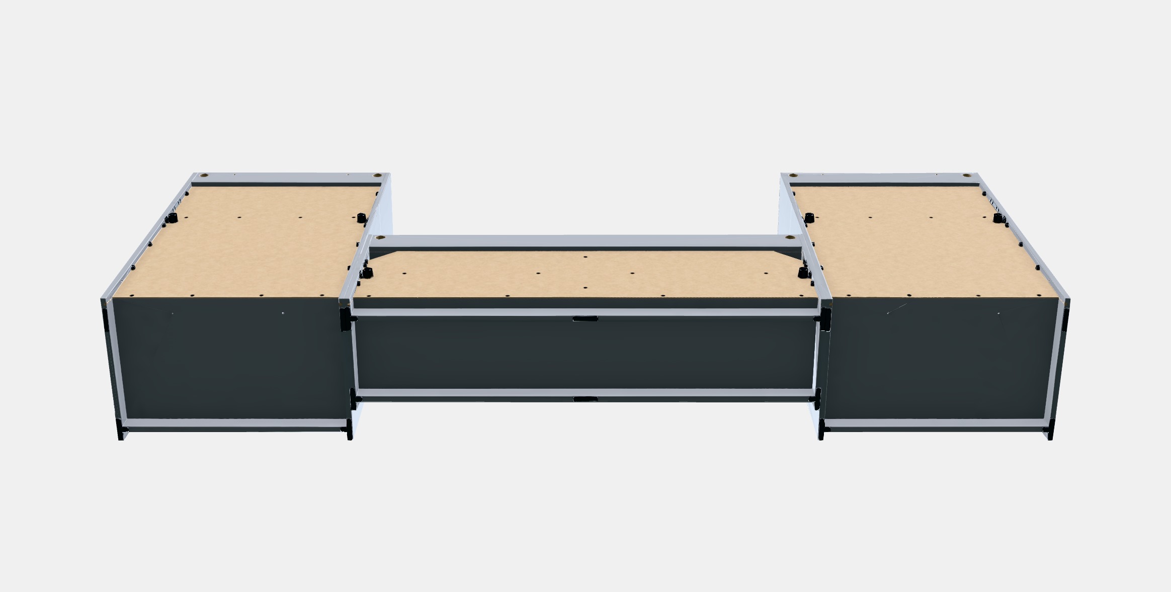 HAUGA TV-storage combination 3 Low-poly 3D model_7