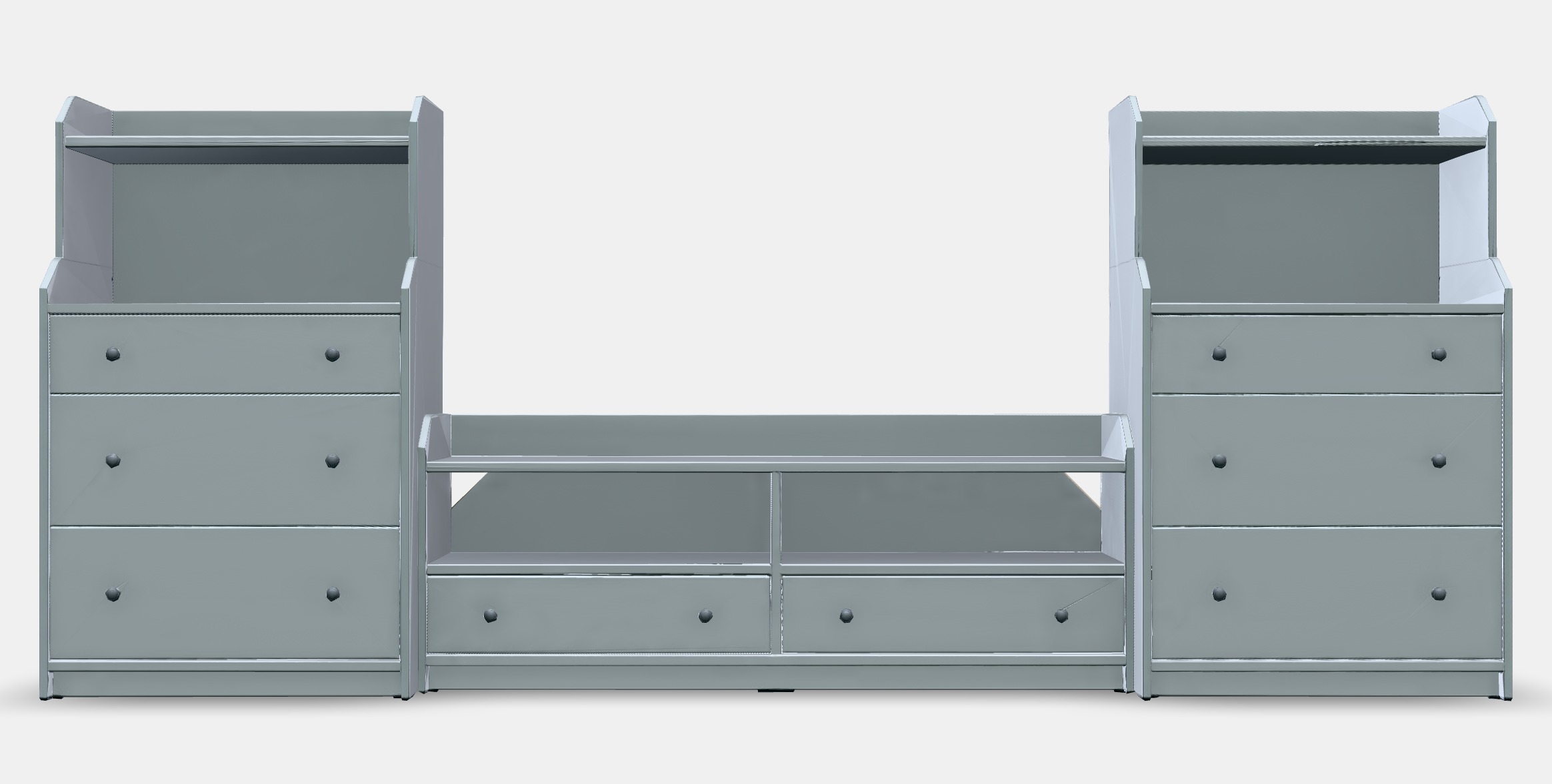 HAUGA TV-storage combination 3 Low-poly 3D model_11