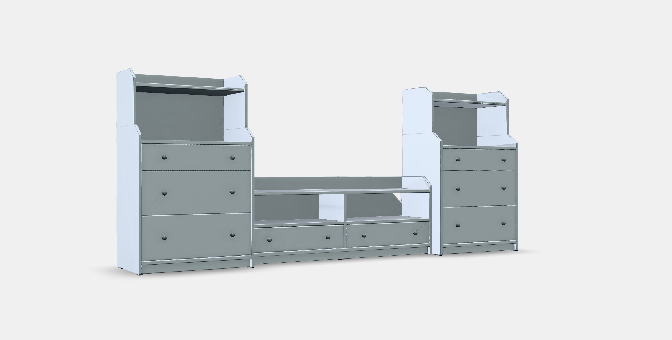 HAUGA TV-storage combination 3 Low-poly 3D model_9