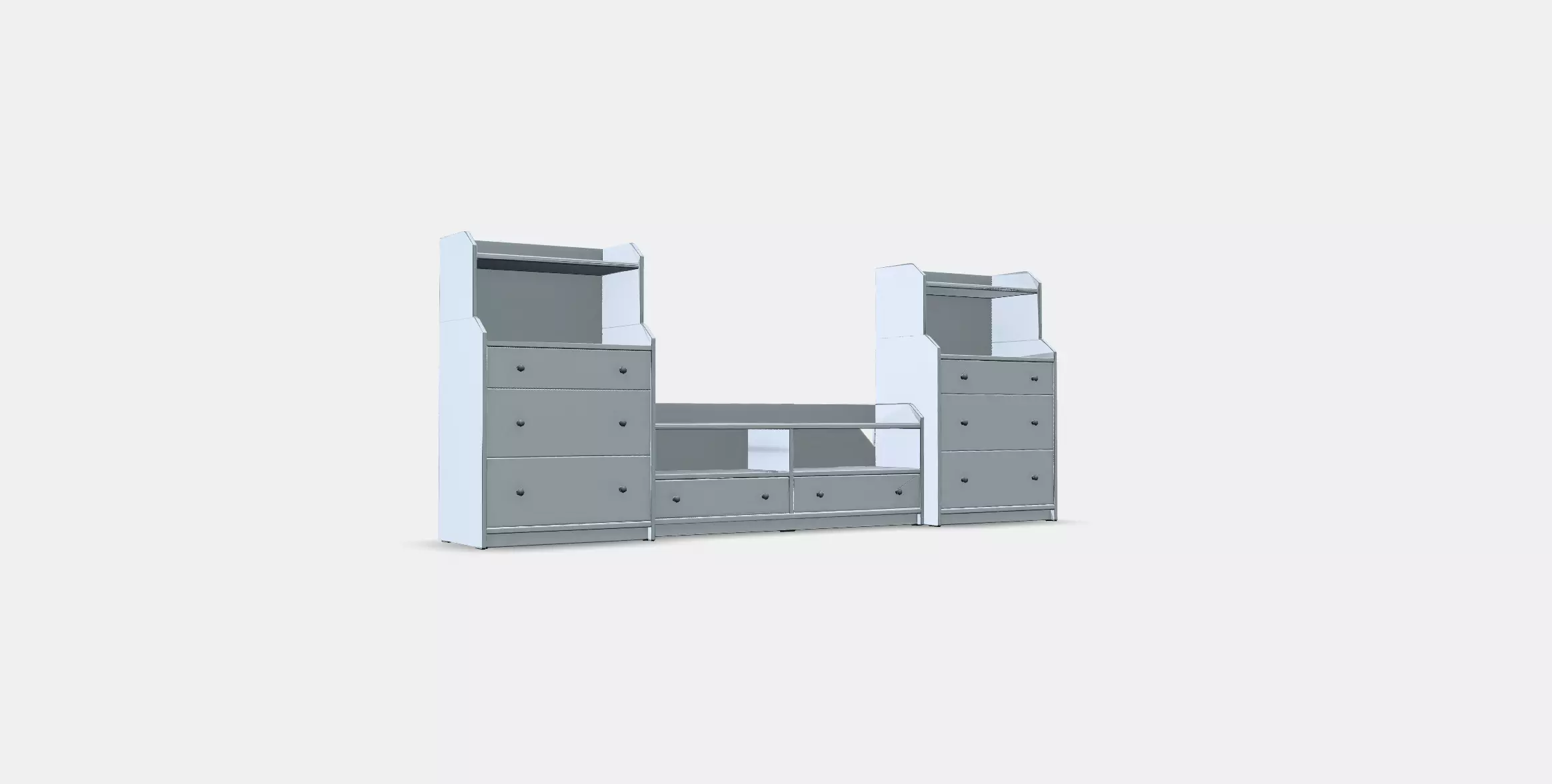 HAUGA TV-storage combination 3 Low-poly 3D model_0