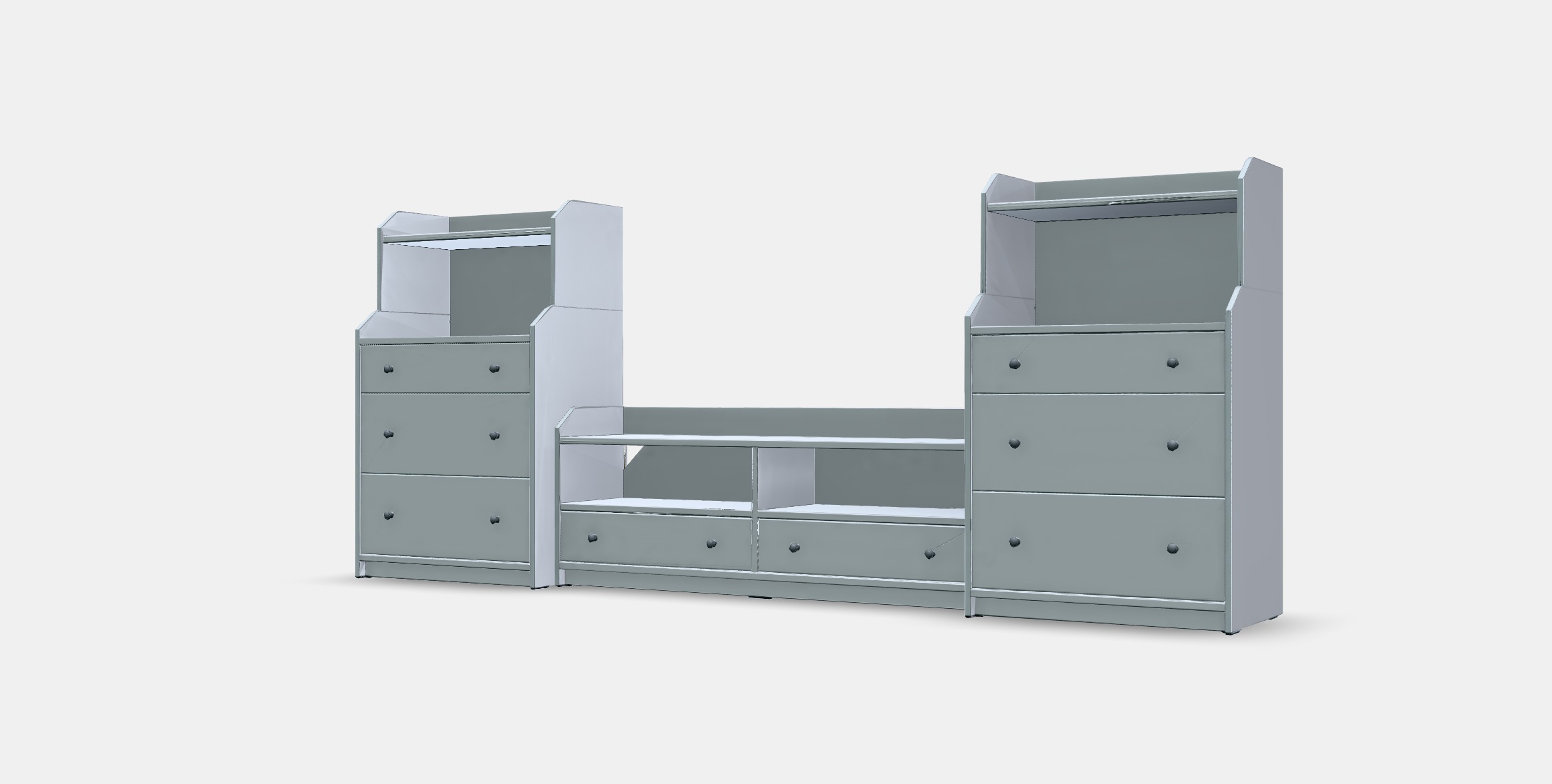 HAUGA TV-storage combination 3 Low-poly 3D model_13