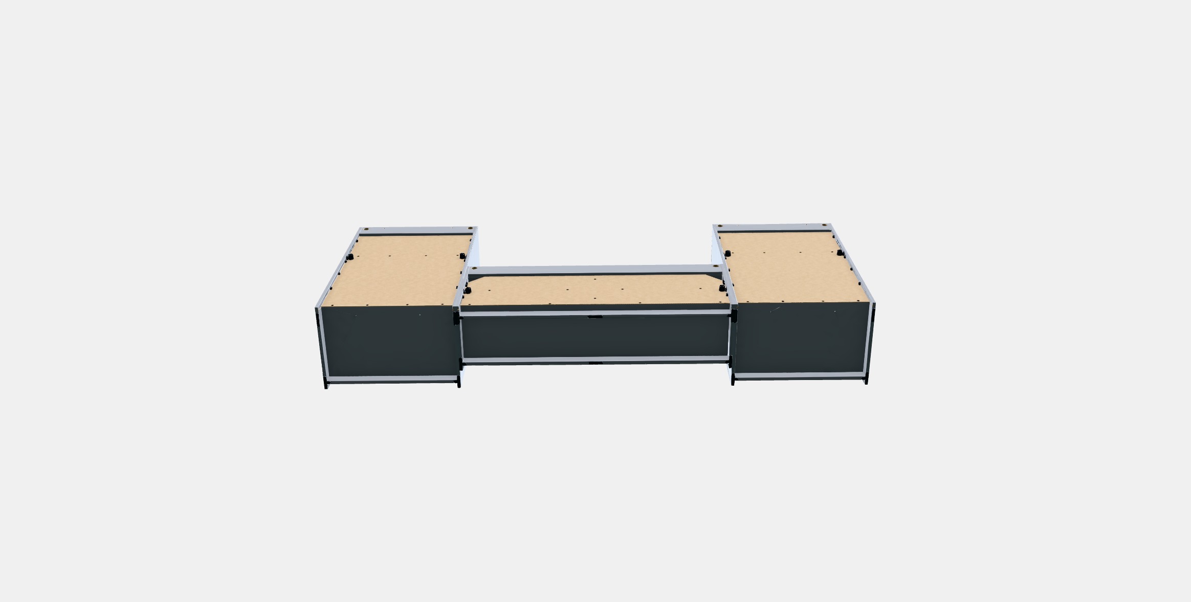 HAUGA TV-storage combination 3 Low-poly 3D model_4