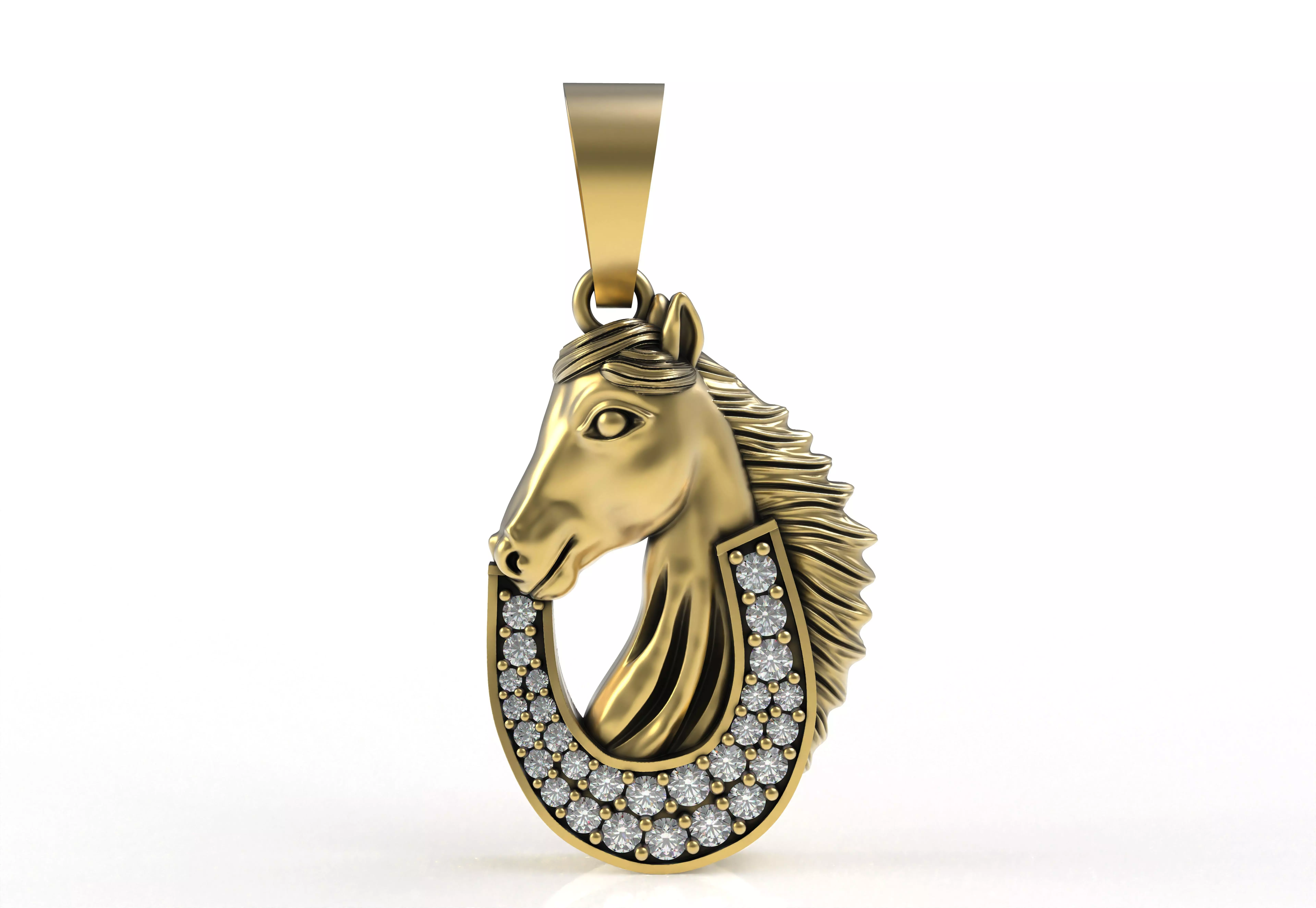 Horseshoe Diamond Pendant Free 3D print model
