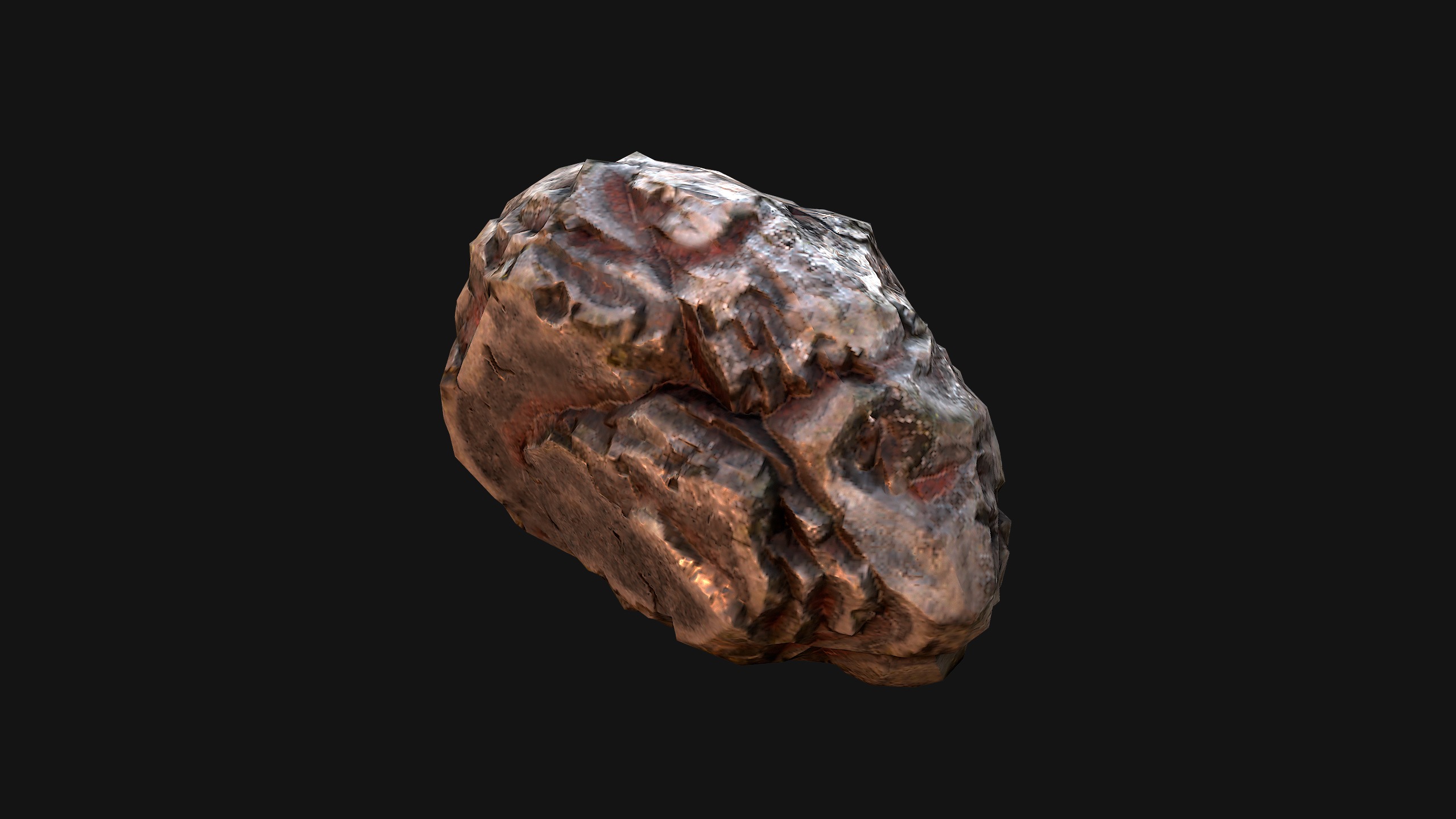 Stones and Rocks Iron Ore Mineral Low-poly 3D model_37