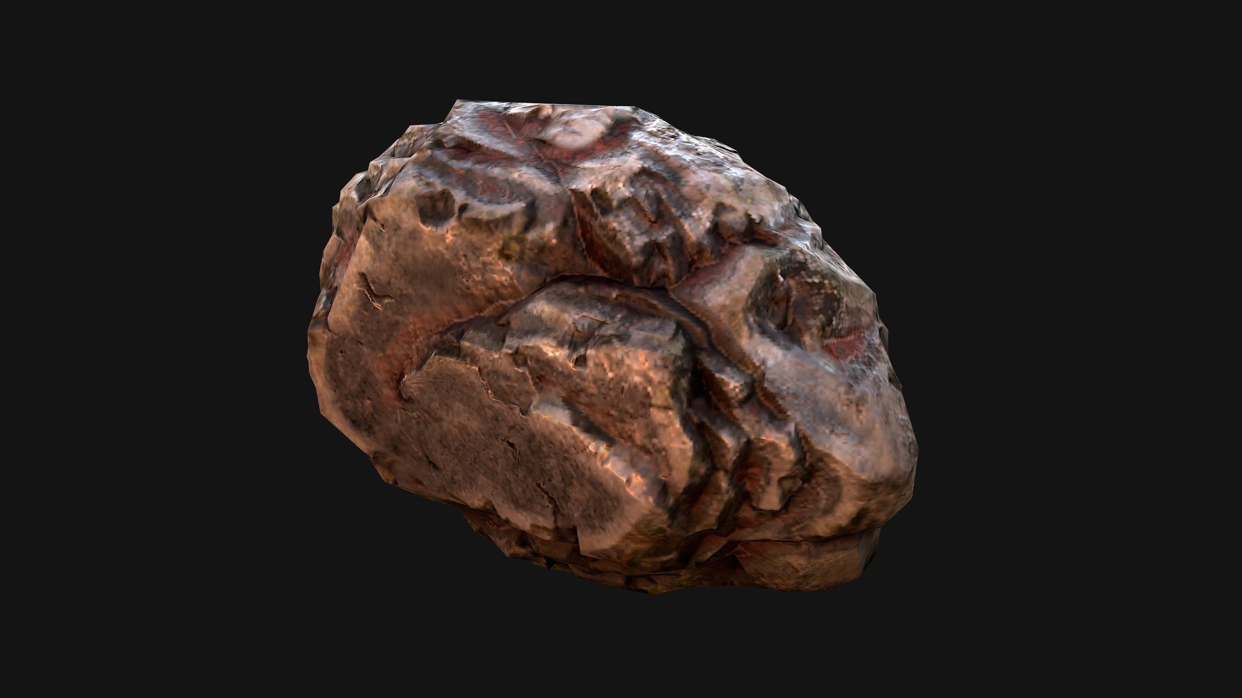 Stones and Rocks Iron Ore Mineral Low-poly 3D model_15