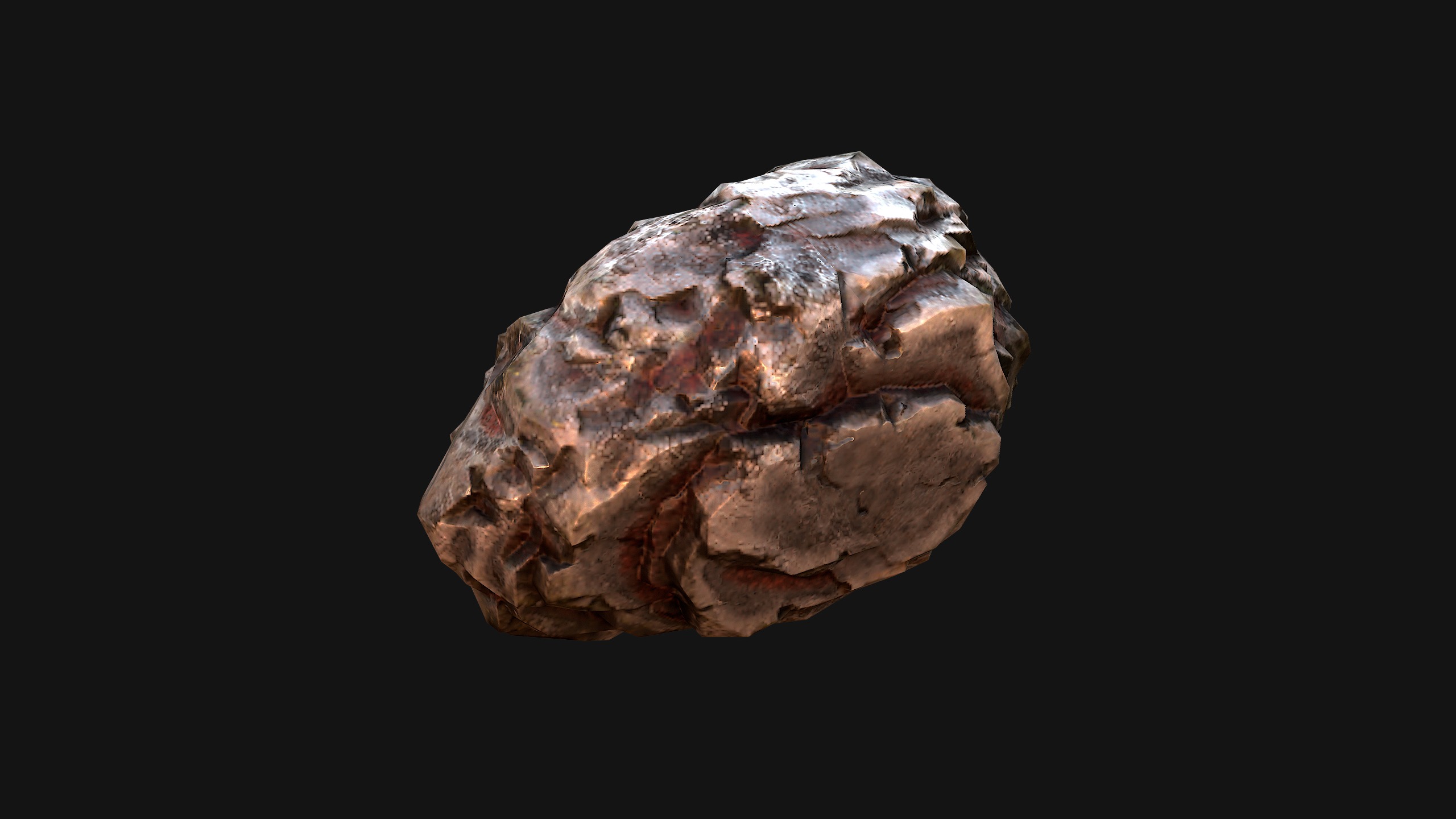 Stones and Rocks Iron Ore Mineral Low-poly 3D model_38