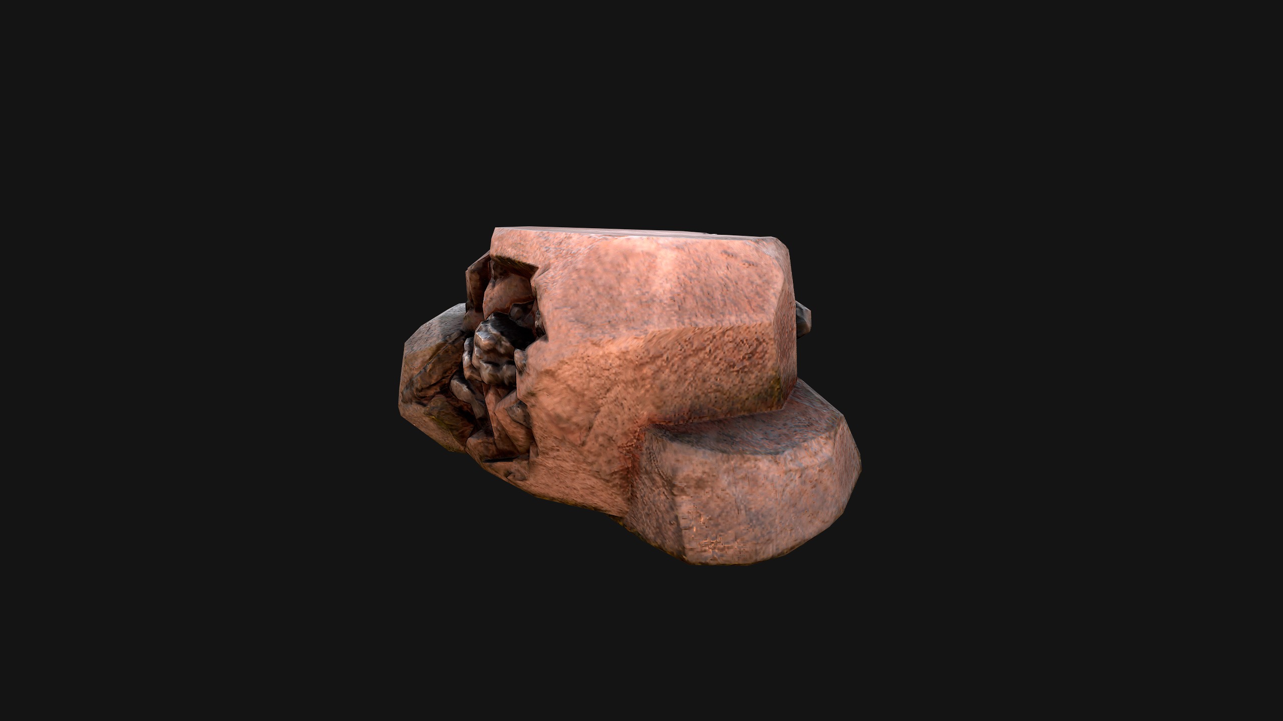 Stones and Rocks Iron Ore Mineral Low-poly 3D model_35
