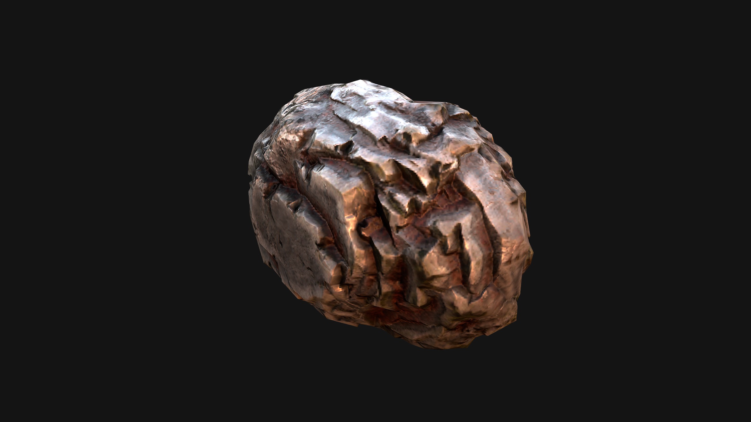 Stones and Rocks Iron Ore Mineral Low-poly 3D model_39