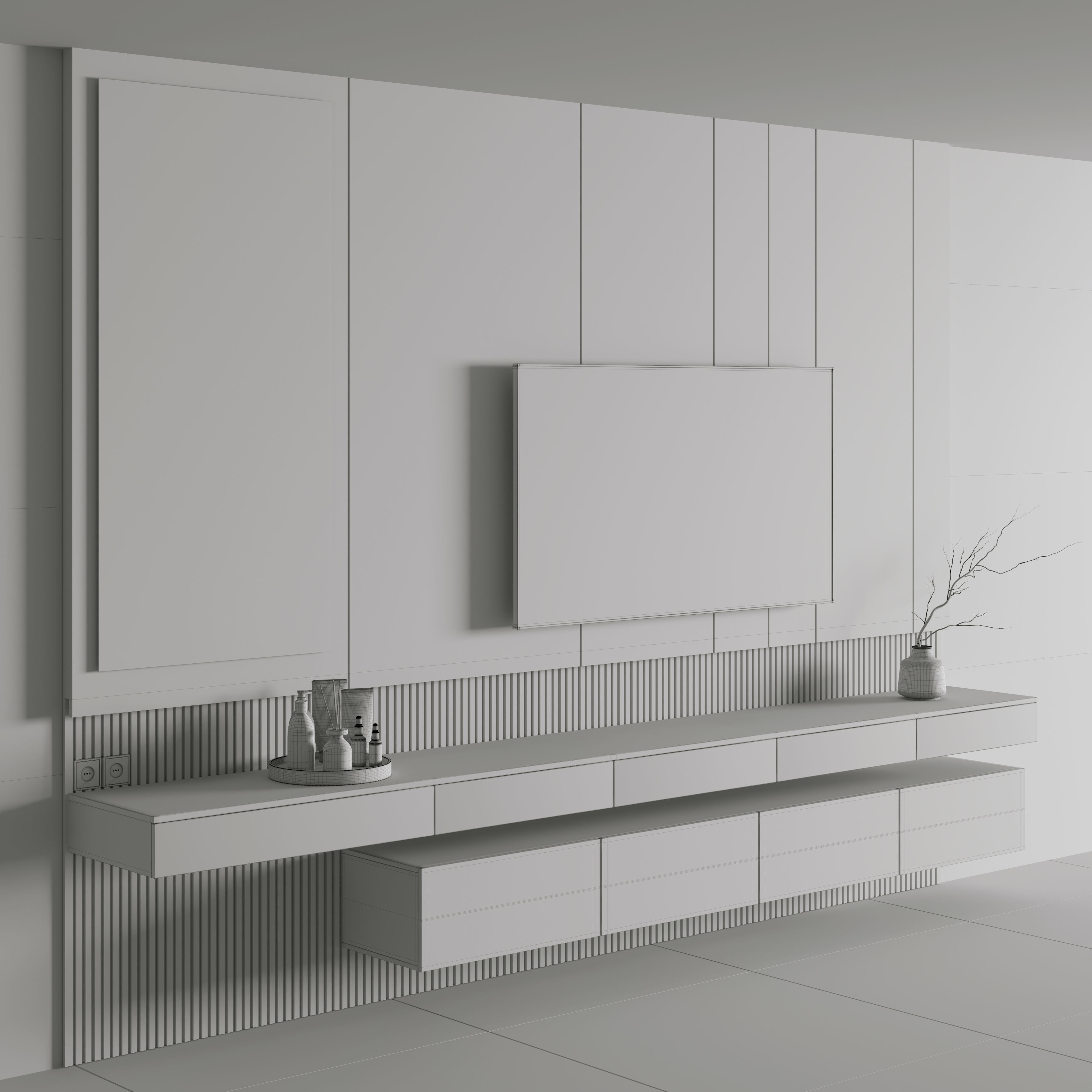 Bedroom Furniture Composition 12 3D model_7