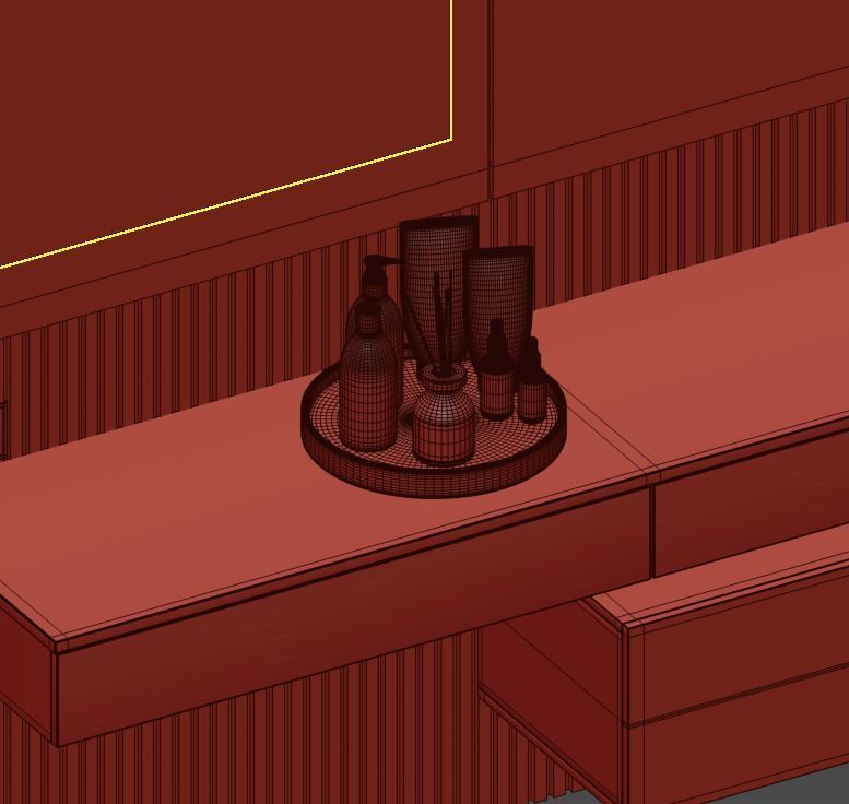 Bedroom Furniture Composition 12 3D model_17