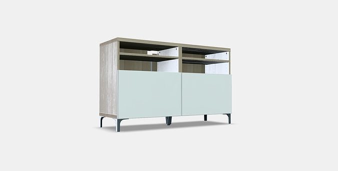 BESTA TV bench with doors 22 Low-poly 3D model