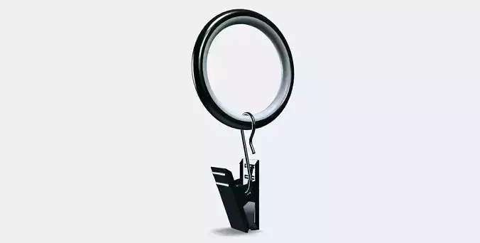SYRLIG Curtain ring with clip and hook 2 Low-poly 3D model