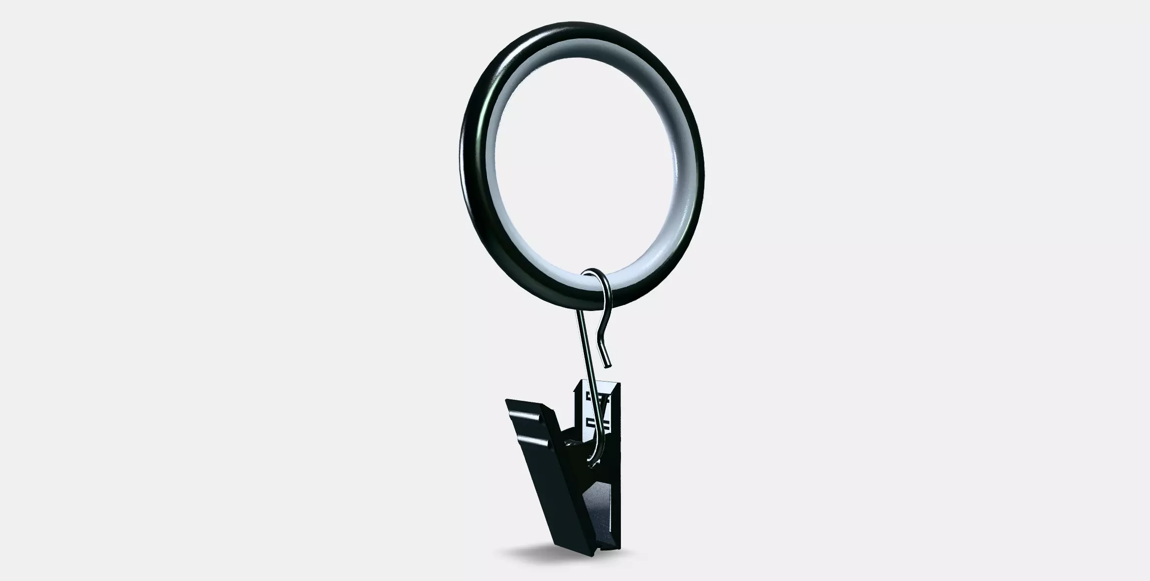 SYRLIG Curtain ring with clip and hook 2 Low-poly 3D model_0