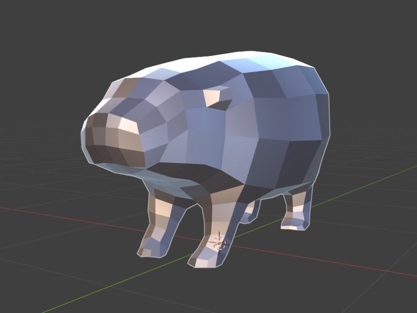 Low poly Baby Hippo Moo Deng Cute Zoo Animal 3d print Low-poly 3D model_1