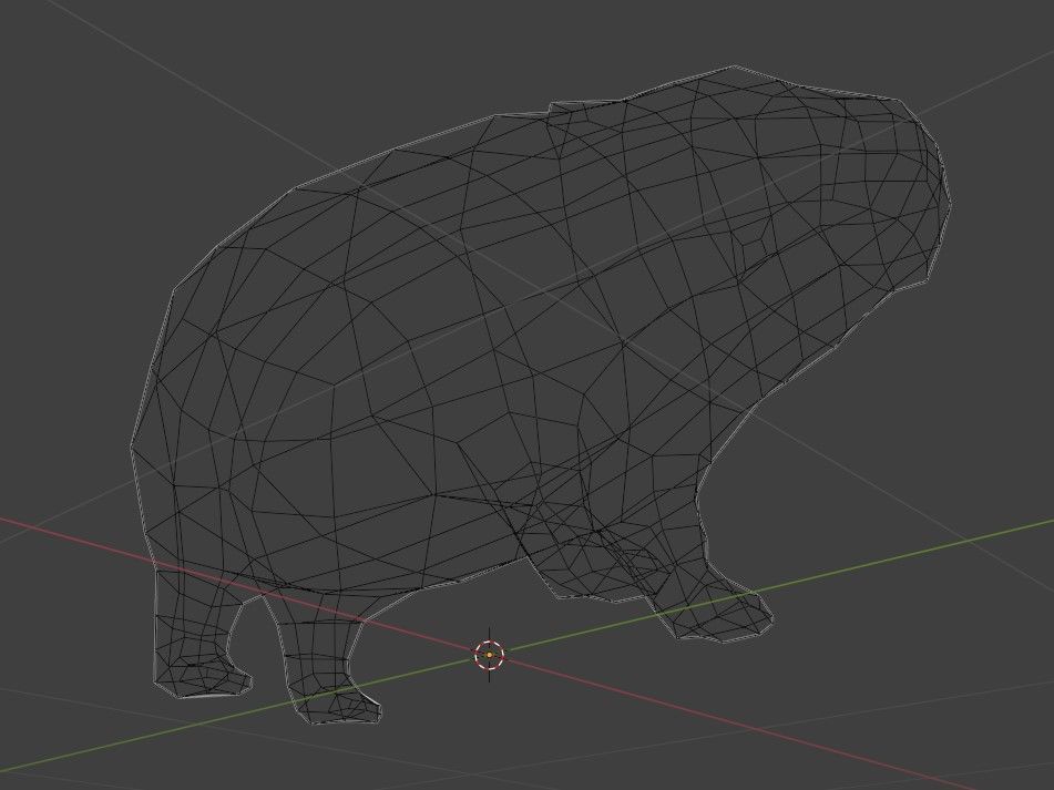 Low poly Baby Hippo Moo Deng Cute Zoo Animal 3d print Low-poly 3D model_16