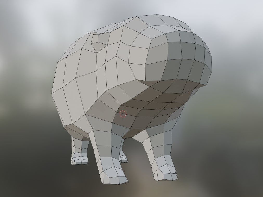 Low poly Baby Hippo Moo Deng Cute Zoo Animal 3d print Low-poly 3D model_27