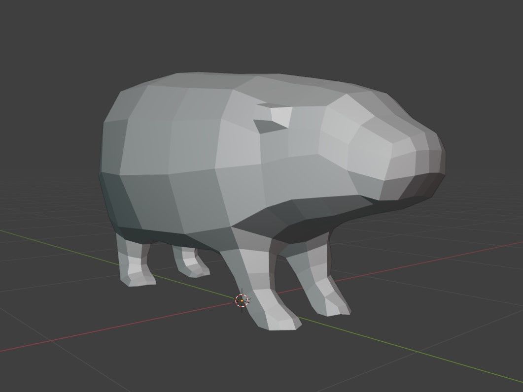 Low poly Baby Hippo Moo Deng Cute Zoo Animal 3d print Low-poly 3D model_22