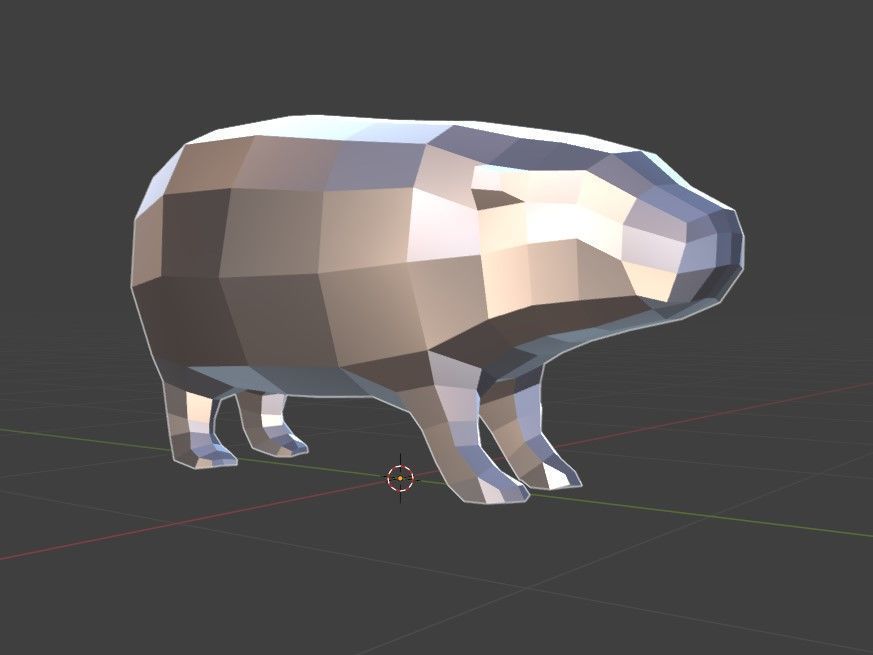Low poly Baby Hippo Moo Deng Cute Zoo Animal 3d print Low-poly 3D model_6