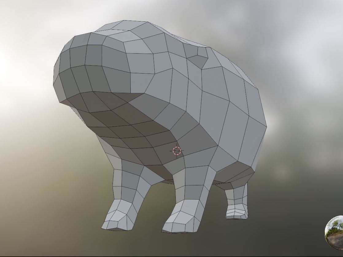 Low poly Baby Hippo Moo Deng Cute Zoo Animal 3d print Low-poly 3D model_23