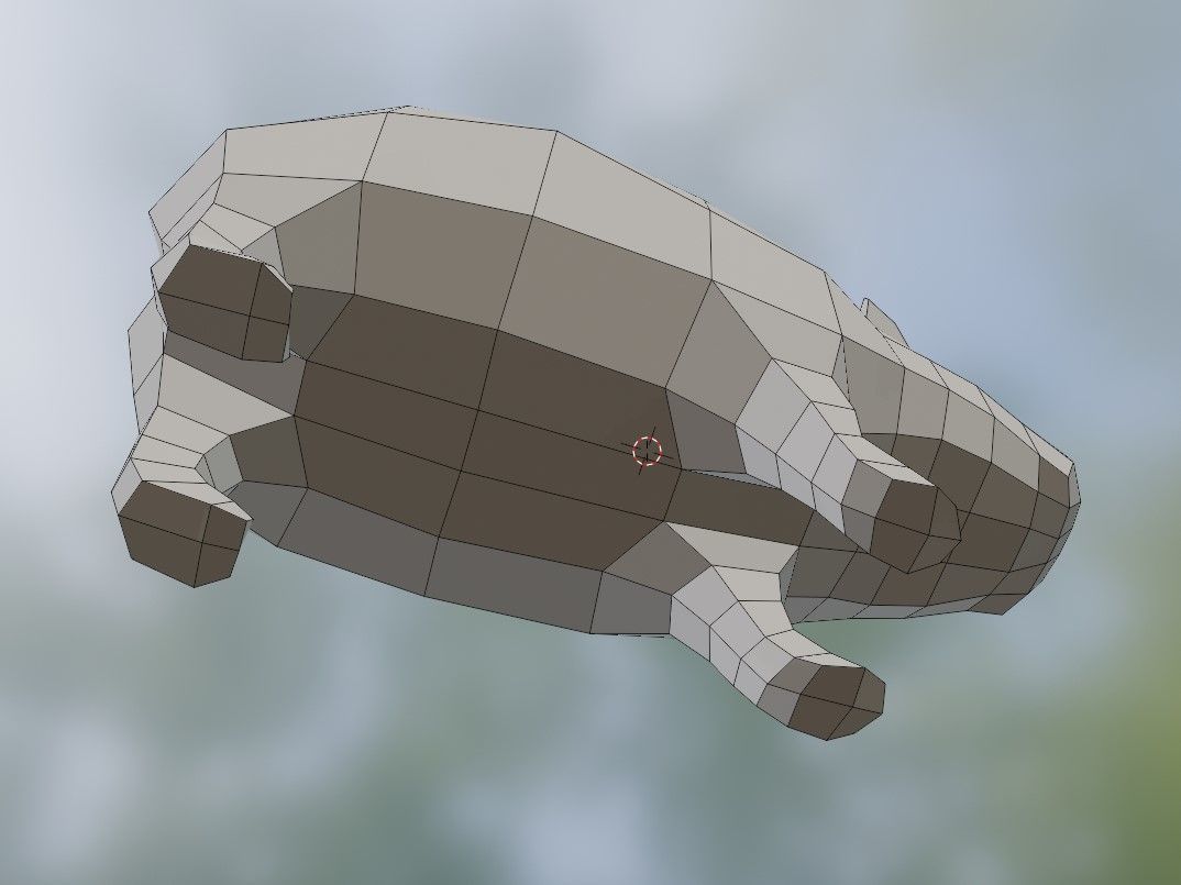 Low poly Baby Hippo Moo Deng Cute Zoo Animal 3d print Low-poly 3D model_26