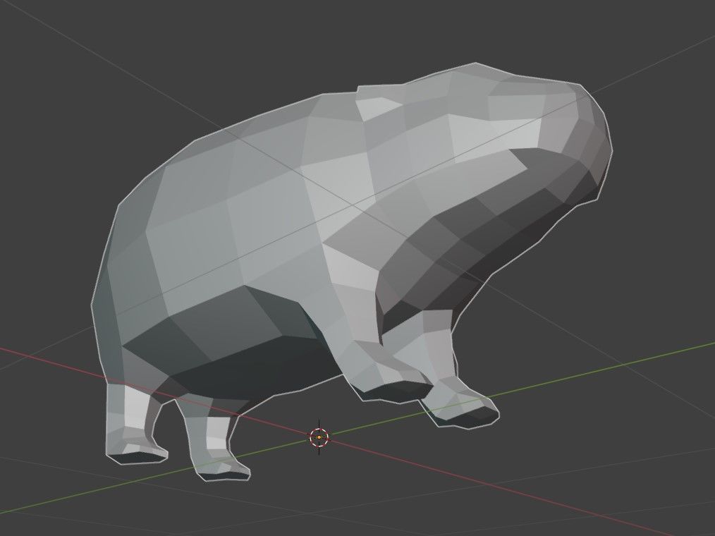 Low poly Baby Hippo Moo Deng Cute Zoo Animal 3d print Low-poly 3D model_18