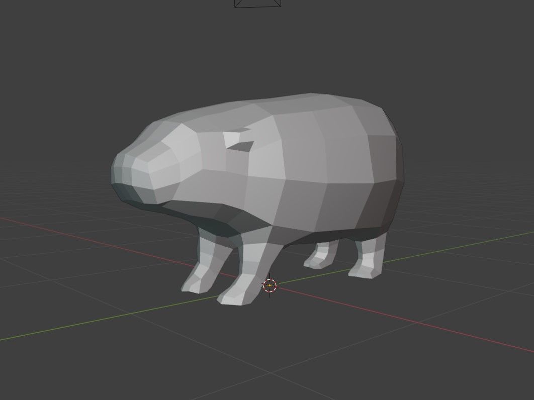 Low poly Baby Hippo Moo Deng Cute Zoo Animal 3d print Low-poly 3D model_33