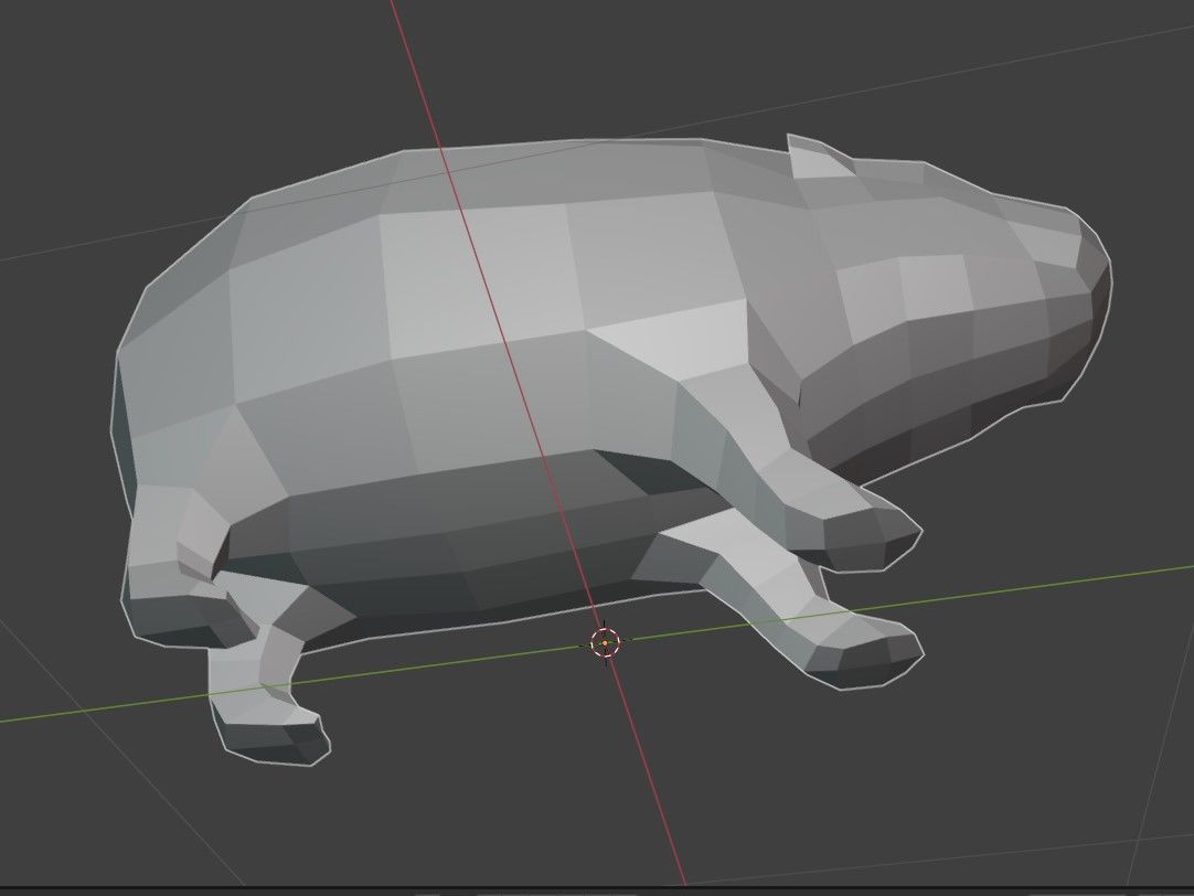Low poly Baby Hippo Moo Deng Cute Zoo Animal 3d print Low-poly 3D model_20