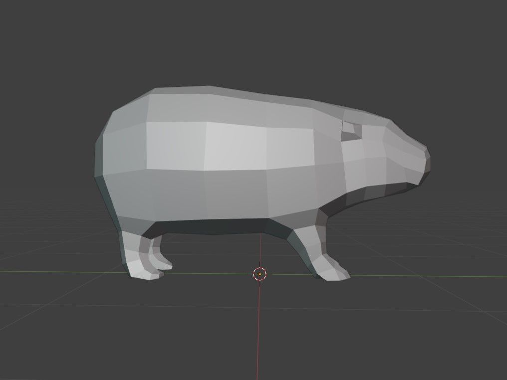 Low poly Baby Hippo Moo Deng Cute Zoo Animal 3d print Low-poly 3D model_29