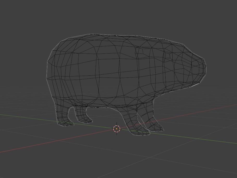 Low poly Baby Hippo Moo Deng Cute Zoo Animal 3d print Low-poly 3D model_7