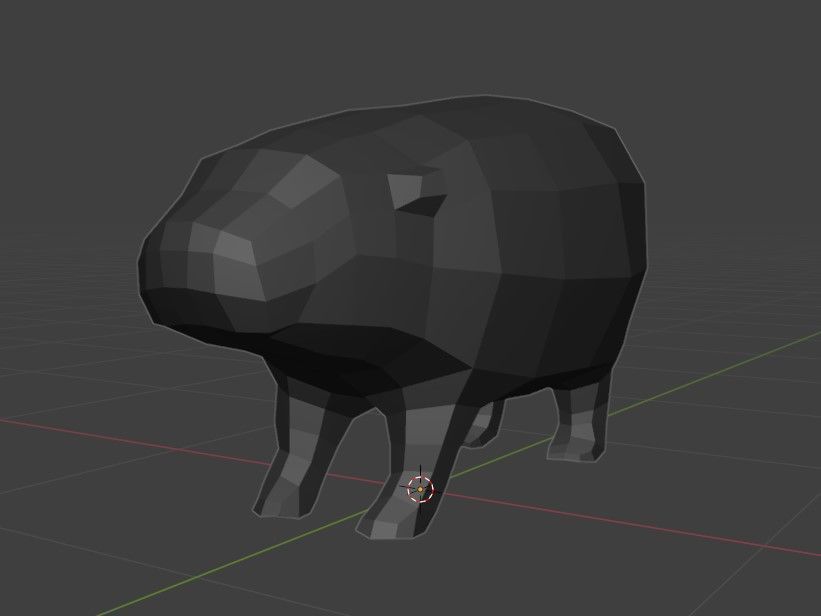 Low poly Baby Hippo Moo Deng Cute Zoo Animal 3d print Low-poly 3D model_13