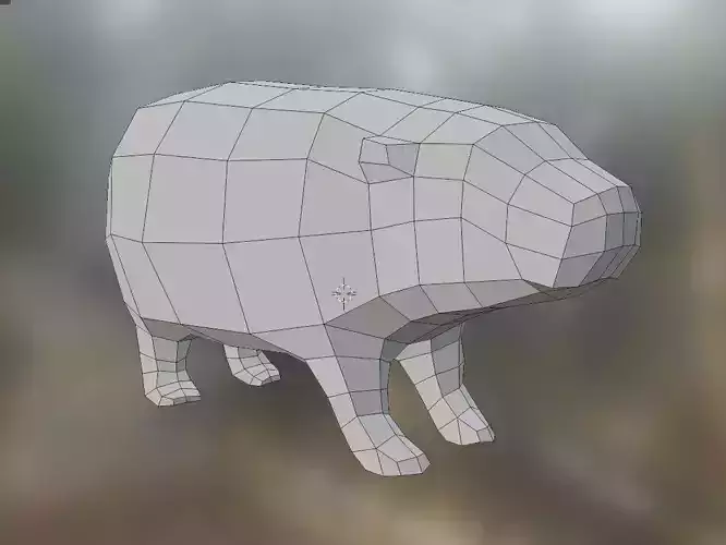 Low poly Baby Hippo Moo Deng  Cute Zoo Animal 3d print