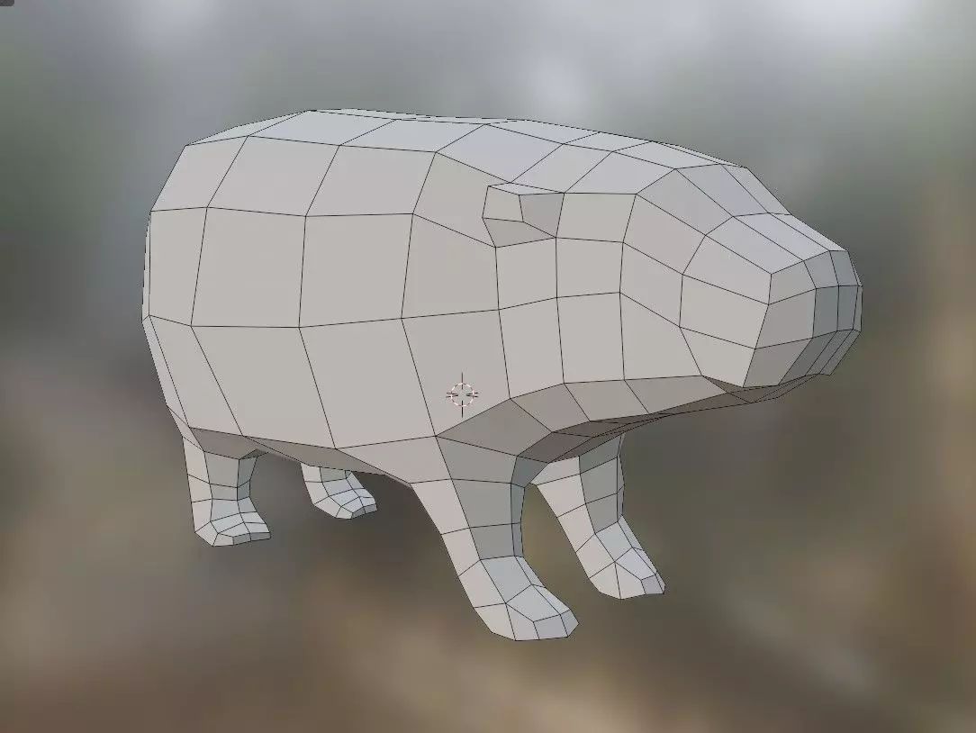 Low poly Baby Hippo Moo Deng Cute Zoo Animal 3d print Low-poly 3D model_0