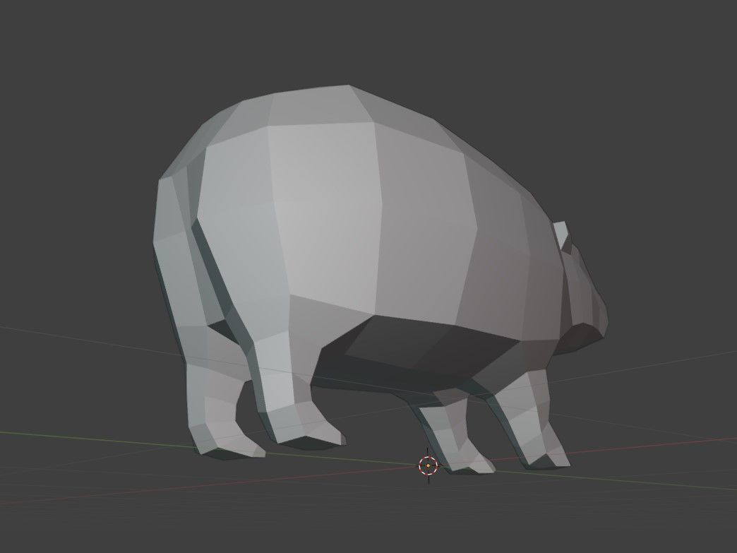 Low poly Baby Hippo Moo Deng Cute Zoo Animal 3d print Low-poly 3D model_30