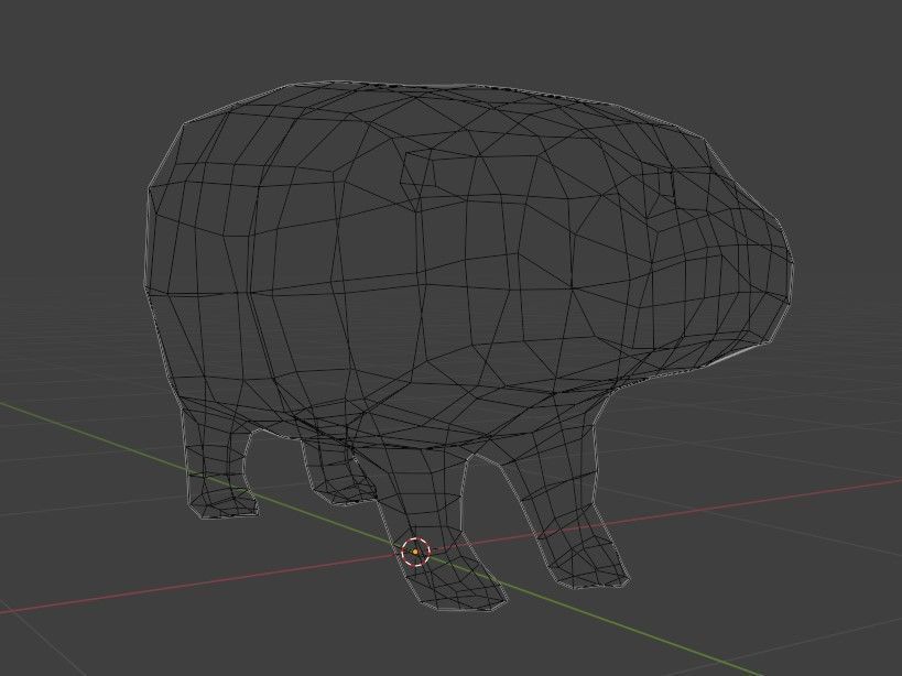 Low poly Baby Hippo Moo Deng Cute Zoo Animal 3d print Low-poly 3D model_5
