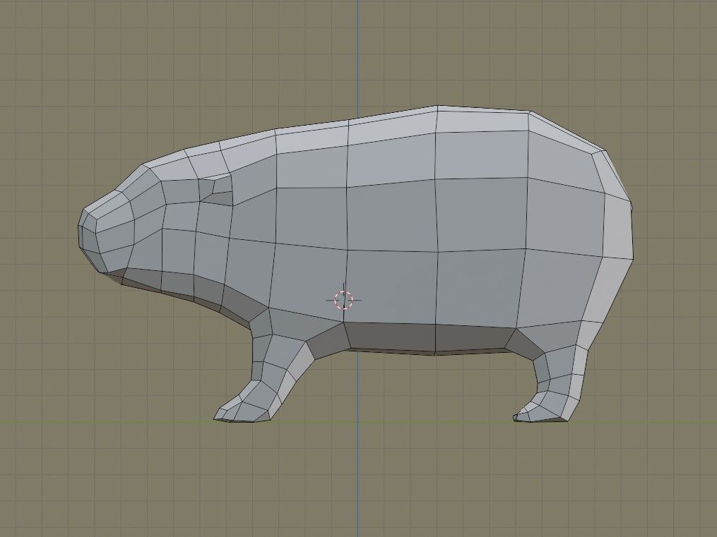 Low poly Baby Hippo Moo Deng Cute Zoo Animal 3d print Low-poly 3D model_24