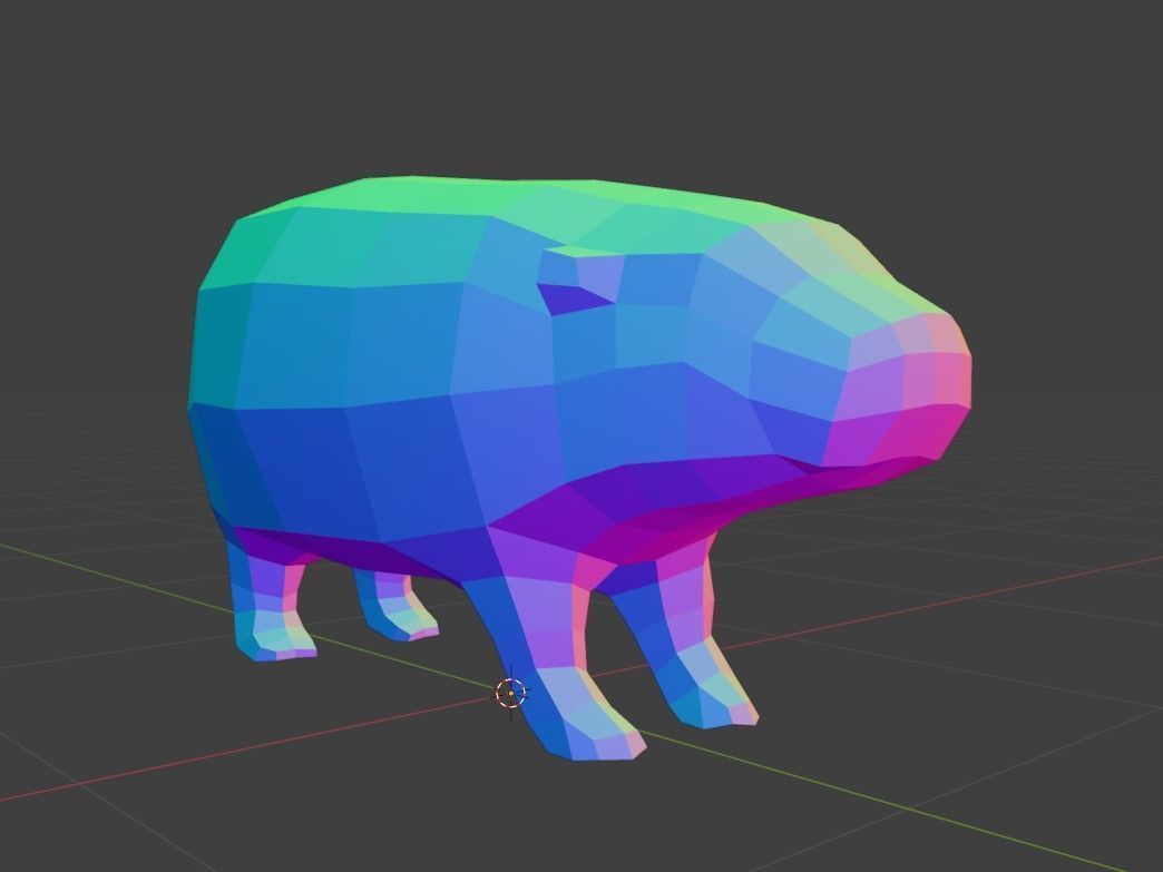 Low poly Baby Hippo Moo Deng Cute Zoo Animal 3d print Low-poly 3D model_2