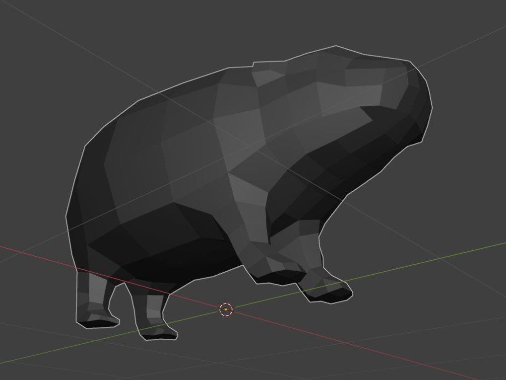 Low poly Baby Hippo Moo Deng Cute Zoo Animal 3d print Low-poly 3D model_17