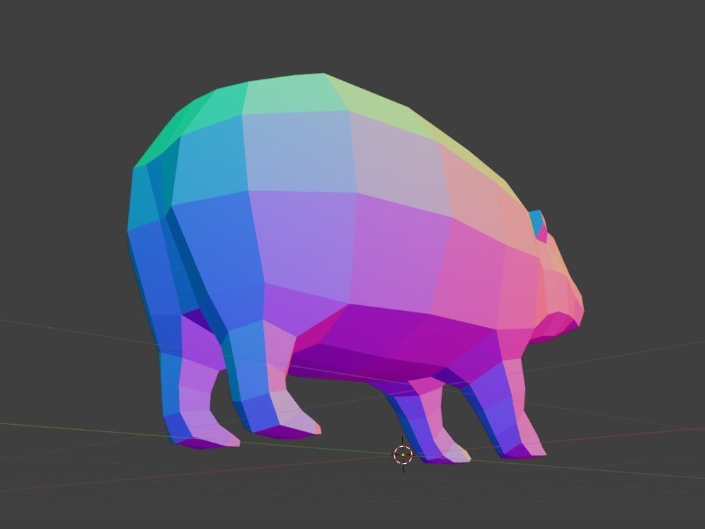 Low poly Baby Hippo Moo Deng Cute Zoo Animal 3d print Low-poly 3D model_31