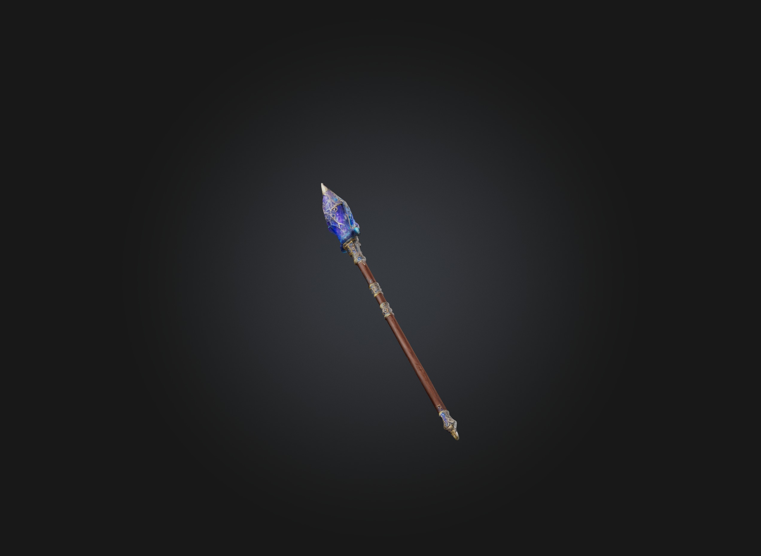 wizard baton Low-poly 3D model_4