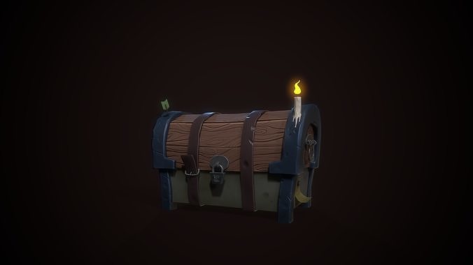 Stylized Chest Low-poly 3D model