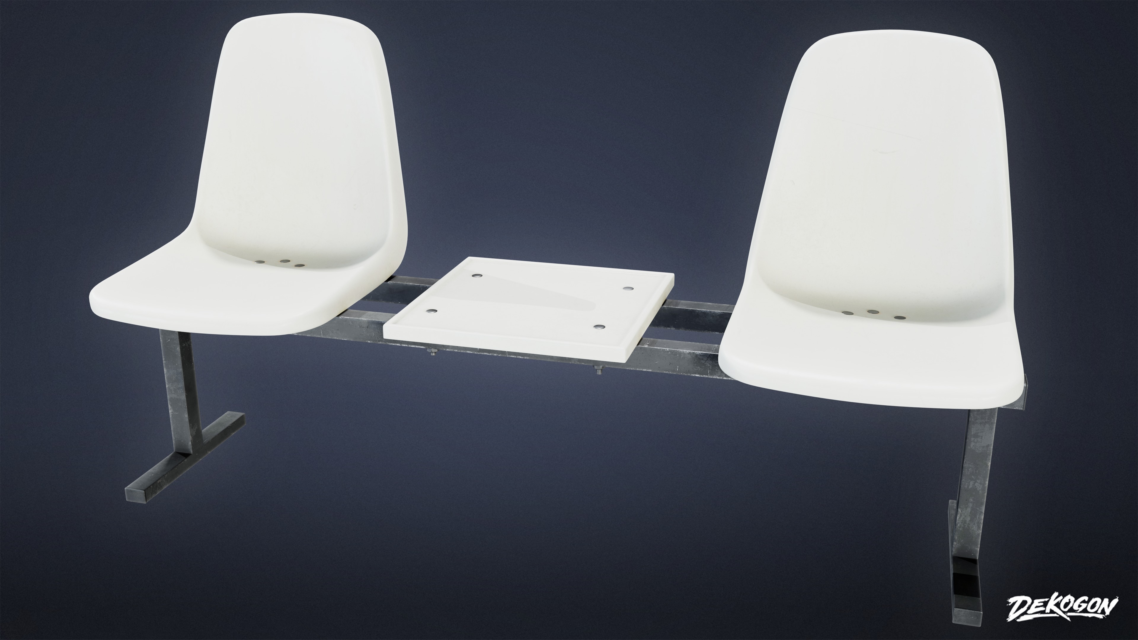 LAUNDROMAT - Bench Plastic 01 - LOW POLY AND NANITE Low-poly 3D model_5