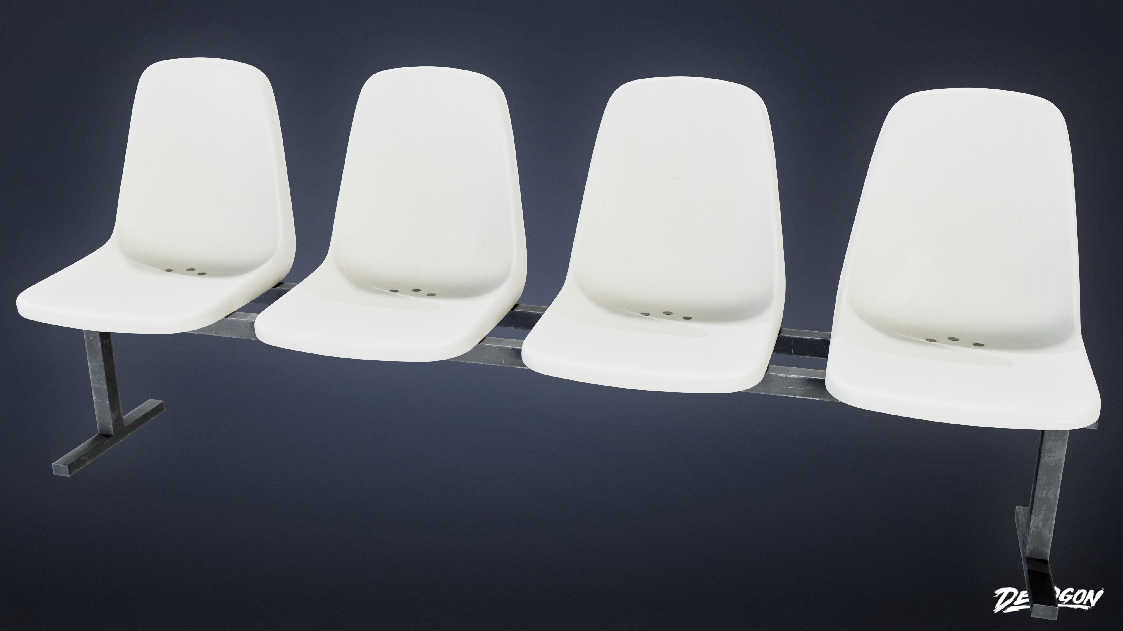 LAUNDROMAT - Bench Plastic 01 - LOW POLY AND NANITE Low-poly 3D model_2